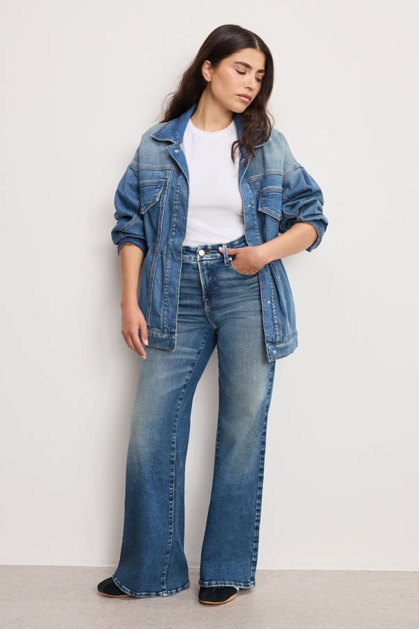 SOFT TECH GOOD PETITE PALAZZO JEANS | INDIGO986