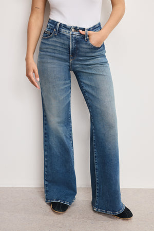 SOFT TECH GOOD PETITE PALAZZO JEANS | INDIGO986