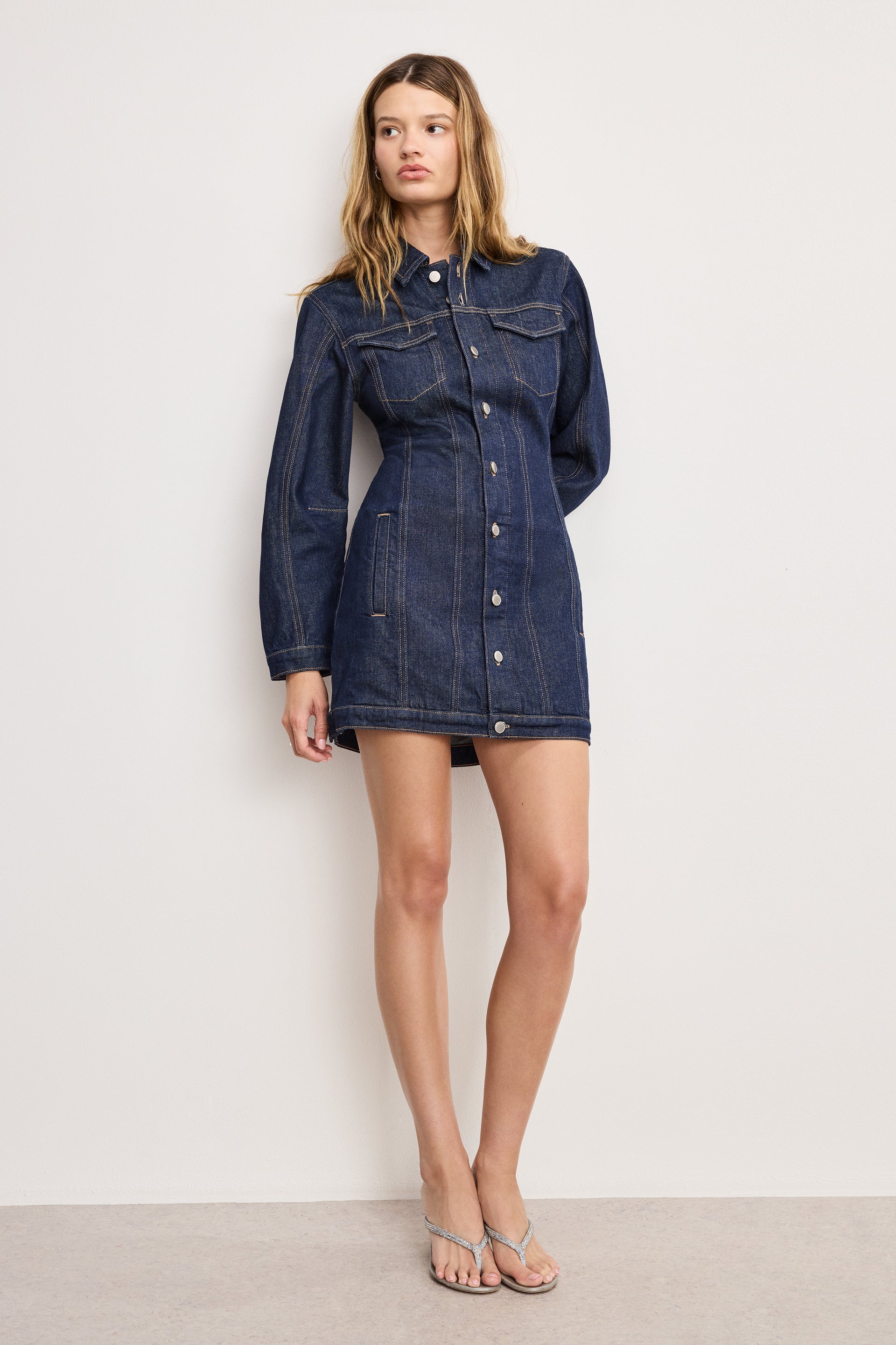 BARREL LONG SLEEVE MINI DRESS