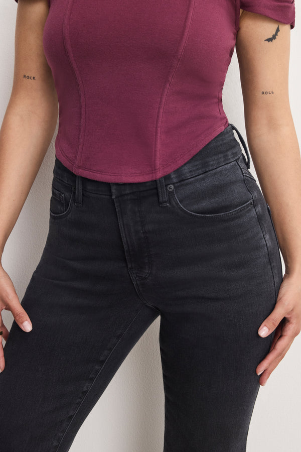 DOLLY JOLEANS PETITE FLARE JEANS | BLACK391