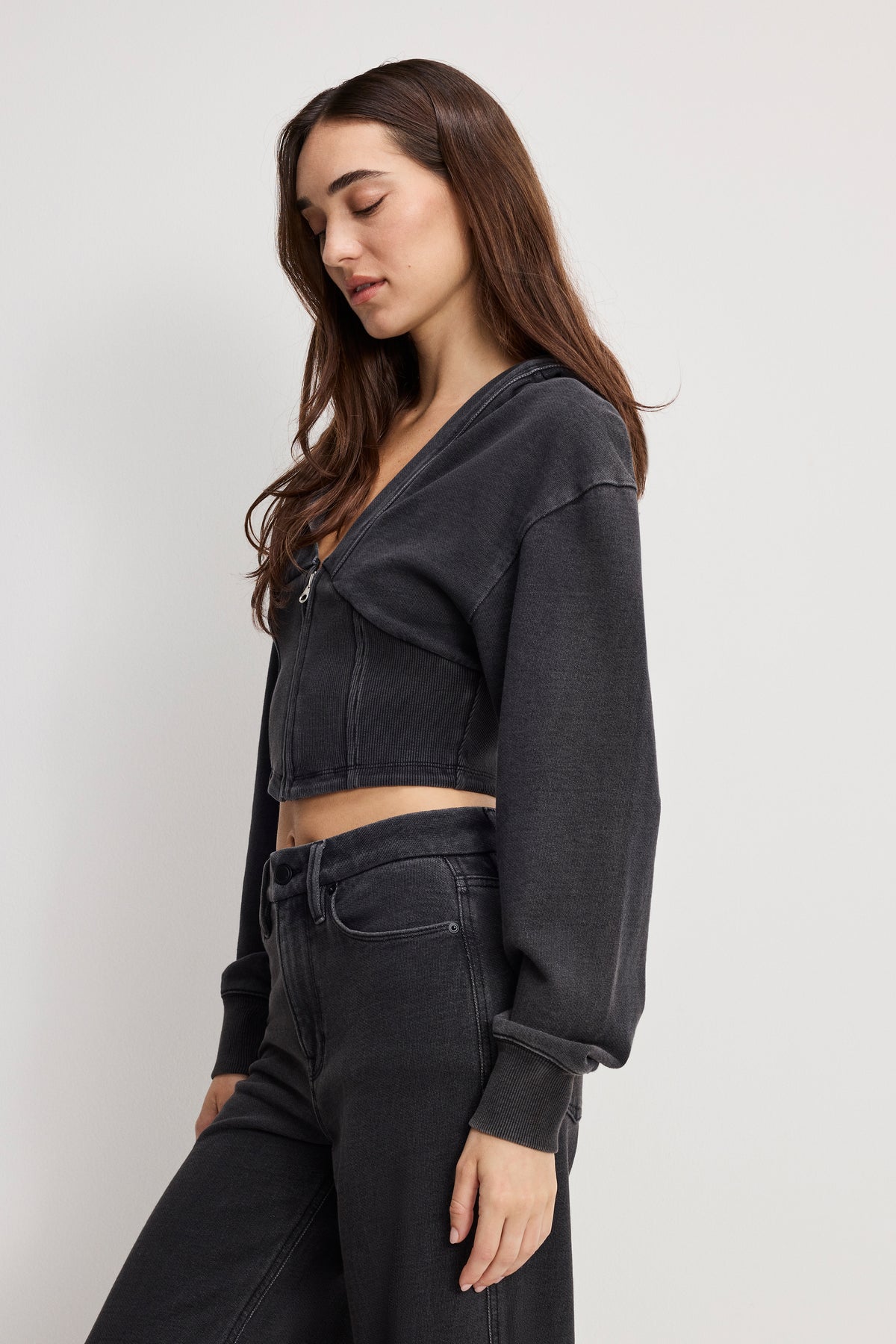 JEANIUS ZIP UP HOODIE | BLACK430