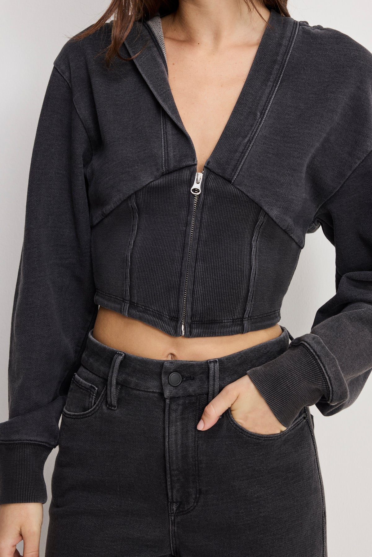 JEANIUS ZIP UP HOODIE | BLACK430