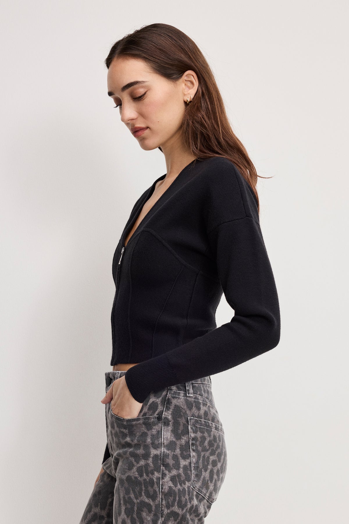 BUSTIER SWEATER | BLACK001-4 | GOOD AMERICAN | MODEL_A