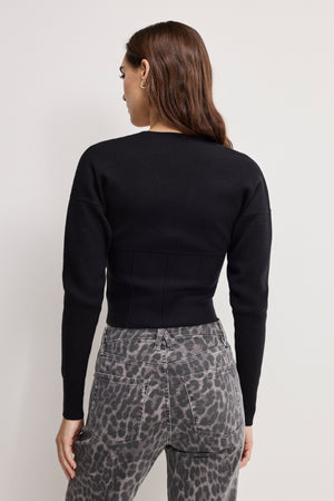 BUSTIER SWEATER | BLACK001