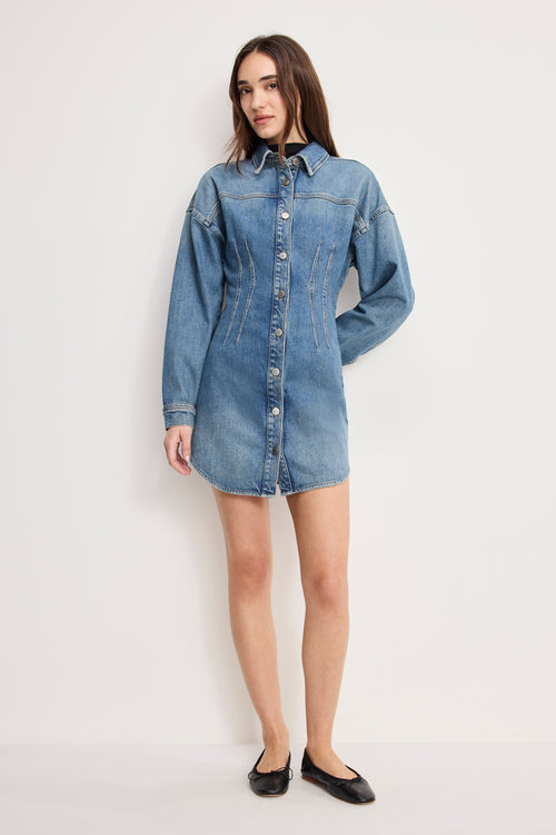 BARREL LONG SLEEVE MINI DRESS