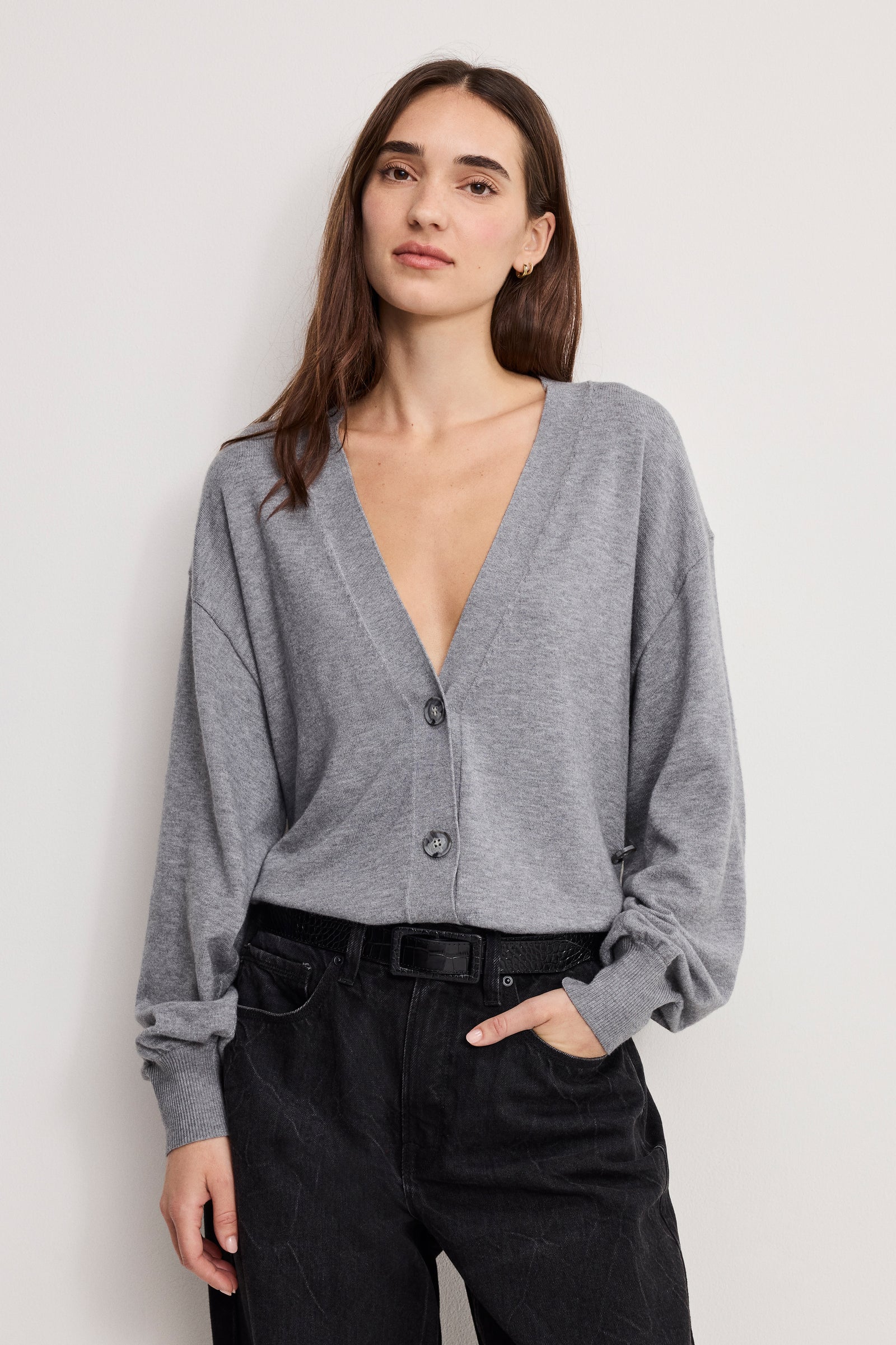 MULTI FUNCTIONAL CARDIGAN SWEATER | CHARCOAL