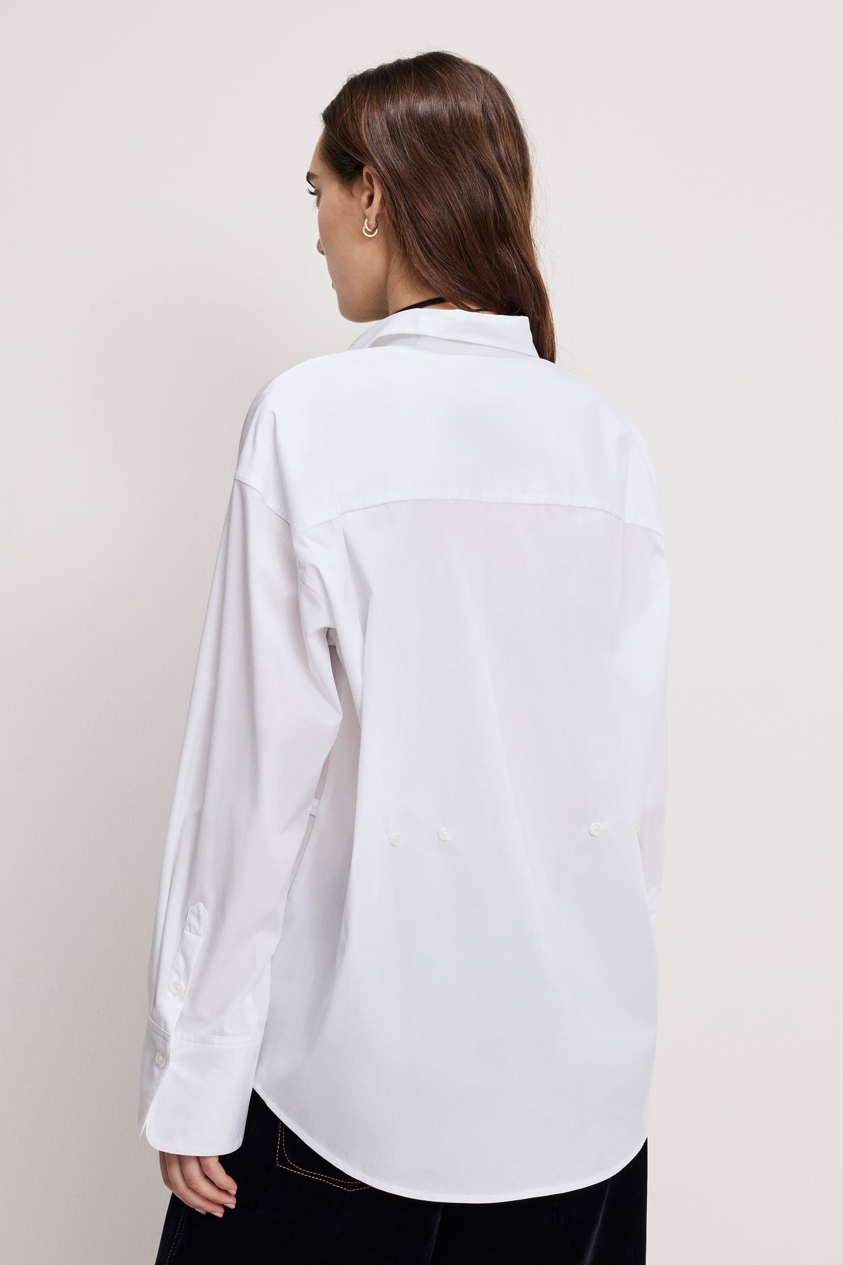 POPLIN OVERSIZED SHIRT W BUTTON ADJUSTABLE WAIST | WHITE001