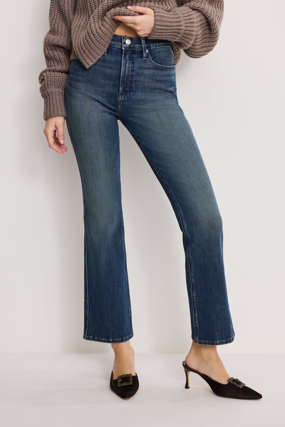 GOOD STANDARD KICK FLARE JEANS | INDIGO1147-2 | GOOD AMERICAN | MODEL_A