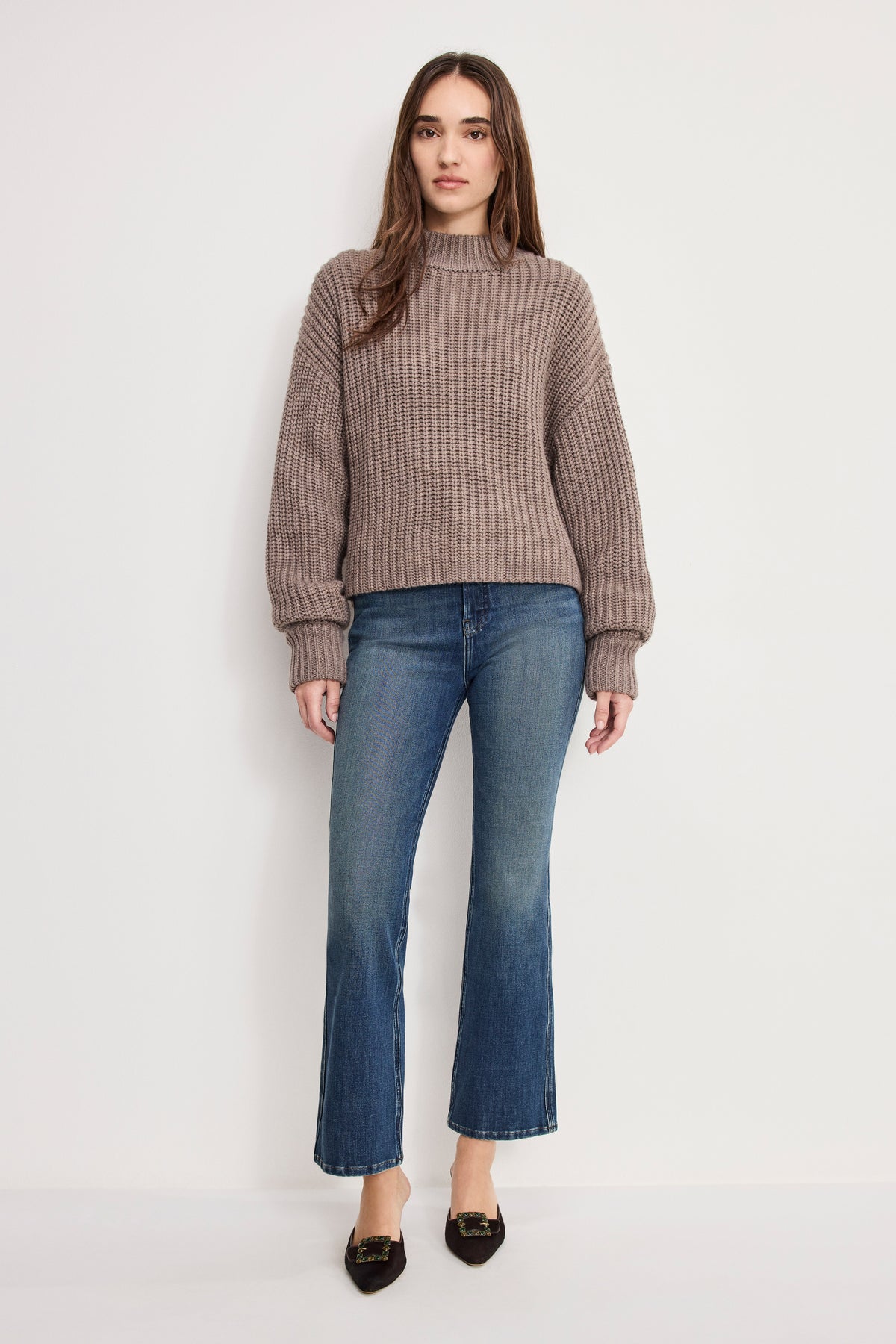 GOOD STANDARD KICK FLARE JEANS | INDIGO1147-1 | GOOD AMERICAN | MODEL_A