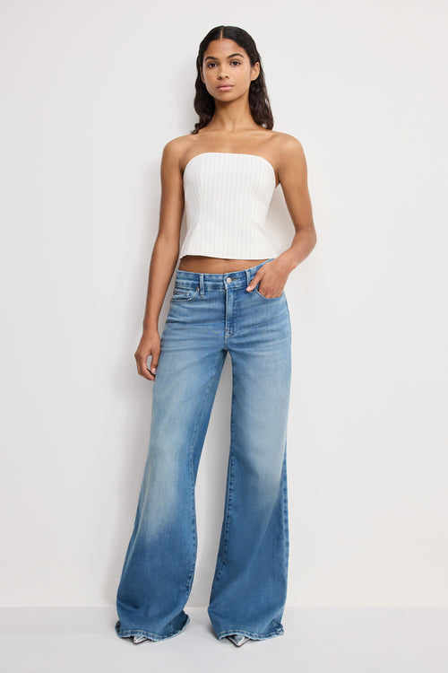 SOFT TECH GOOD WAIST PALAZZO JEANS | INDIGO1146