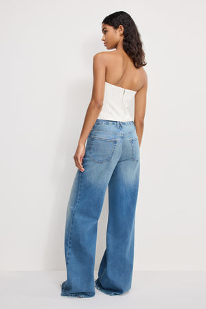 SOFT TECH GOOD WAIST PALAZZO JEANS | INDIGO1146