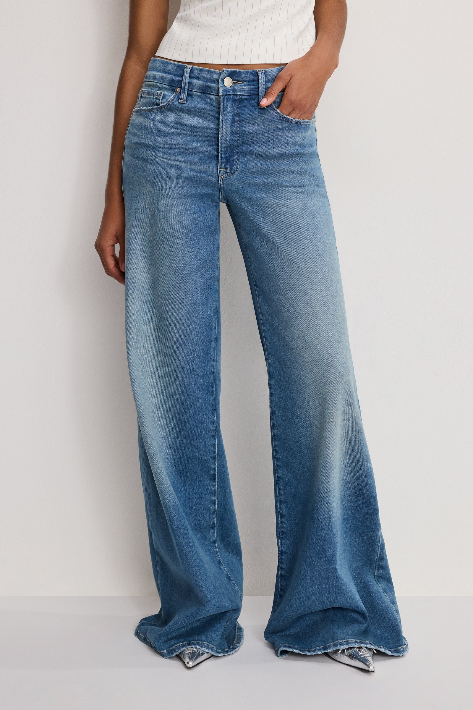 SOFT TECH GOOD WAIST PALAZZO JEANS | INDIGO1146