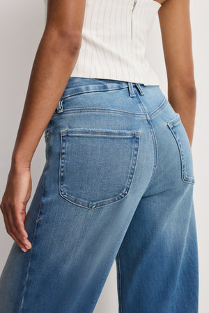 SOFT TECH GOOD WAIST PALAZZO JEANS | INDIGO1146
