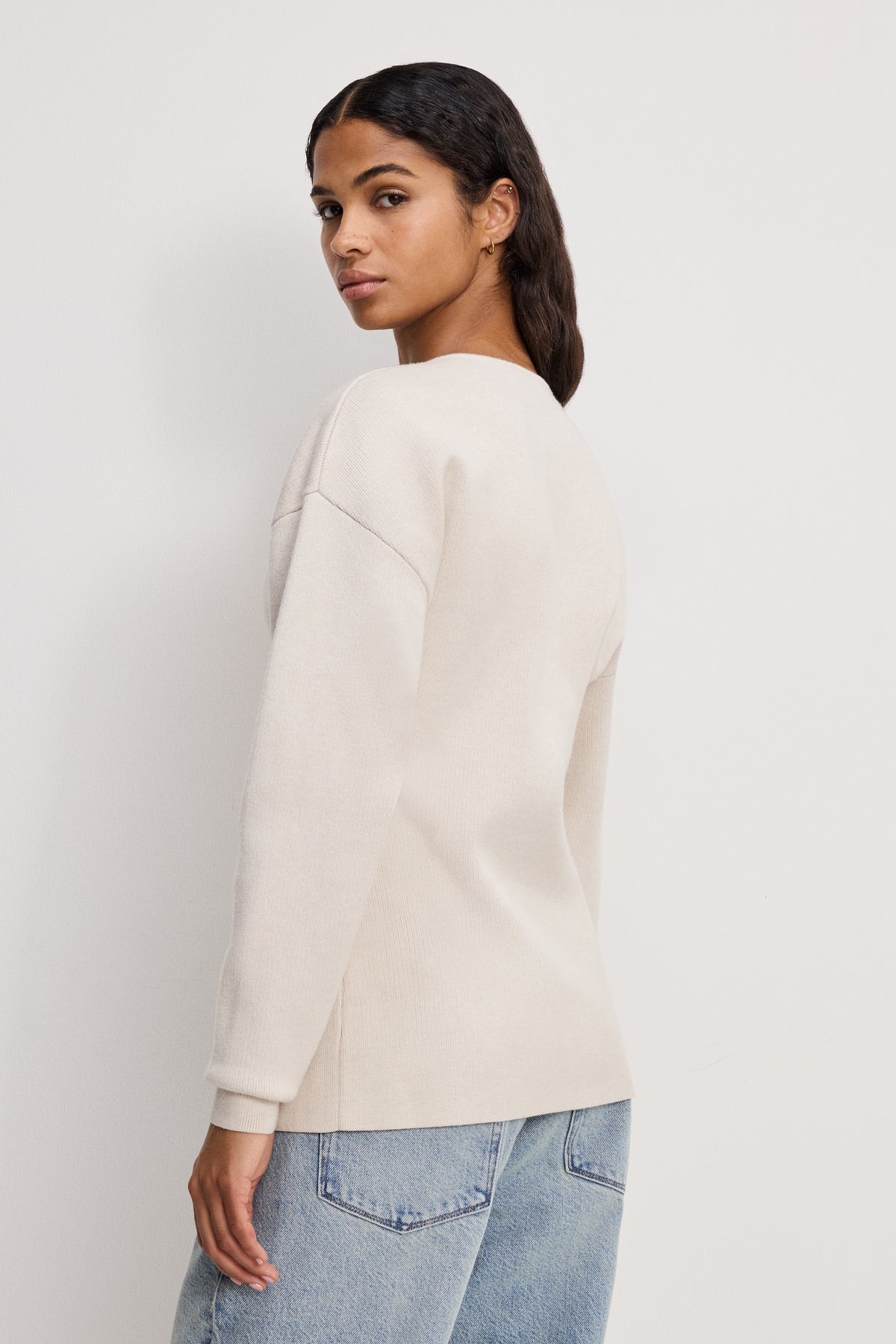 EXAGGERATED SLEEVE CARDIGAN SWEATER | LIGHT TAUPE