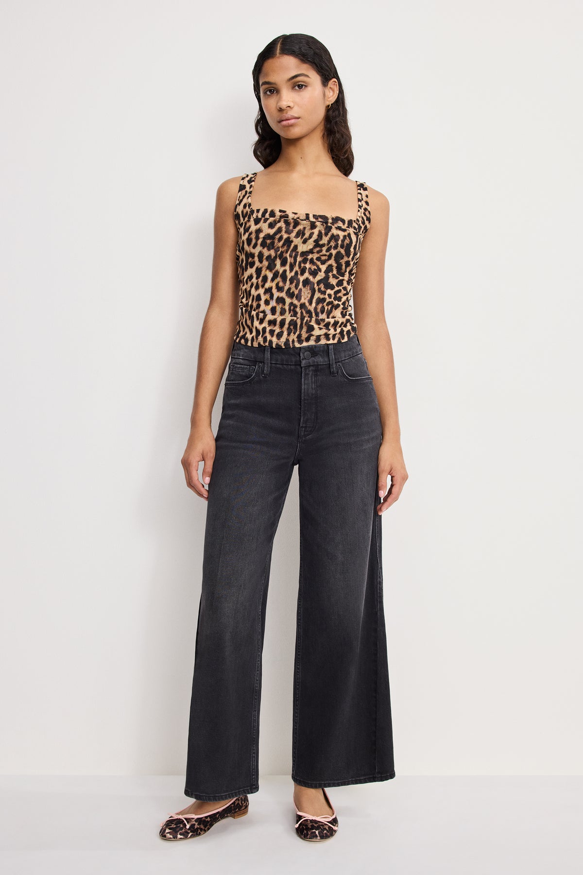 GOOD SKATE CROPPED WIDE JEANS | BLACK407-1 | GOOD AMERICAN | MODEL_A