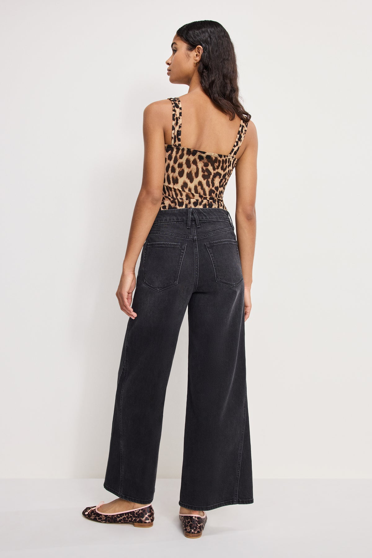 GOOD SKATE CROPPED WIDE JEANS | BLACK407