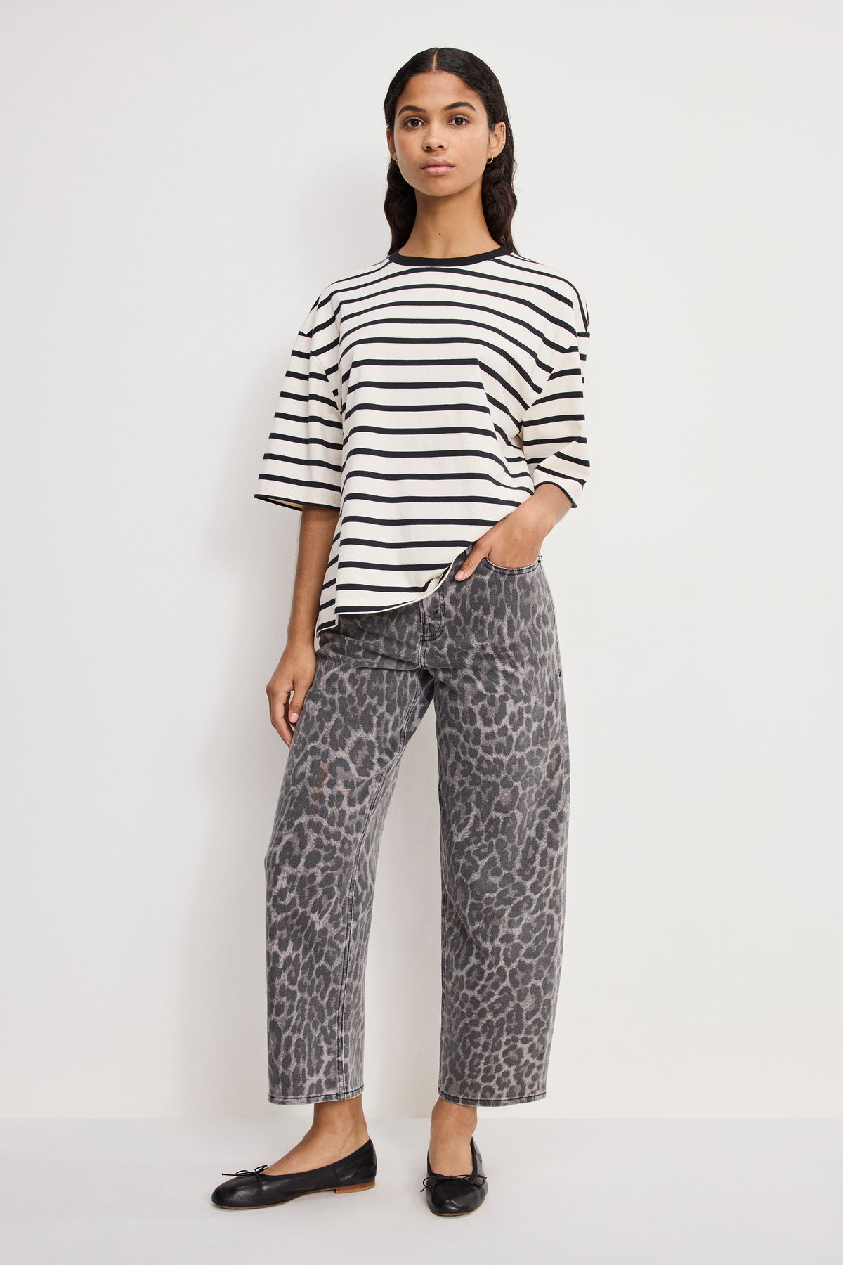 GOOD BARREL JEANS | GREY LUCKY LEOPARD-1 | GOOD AMERICAN | MODEL_A