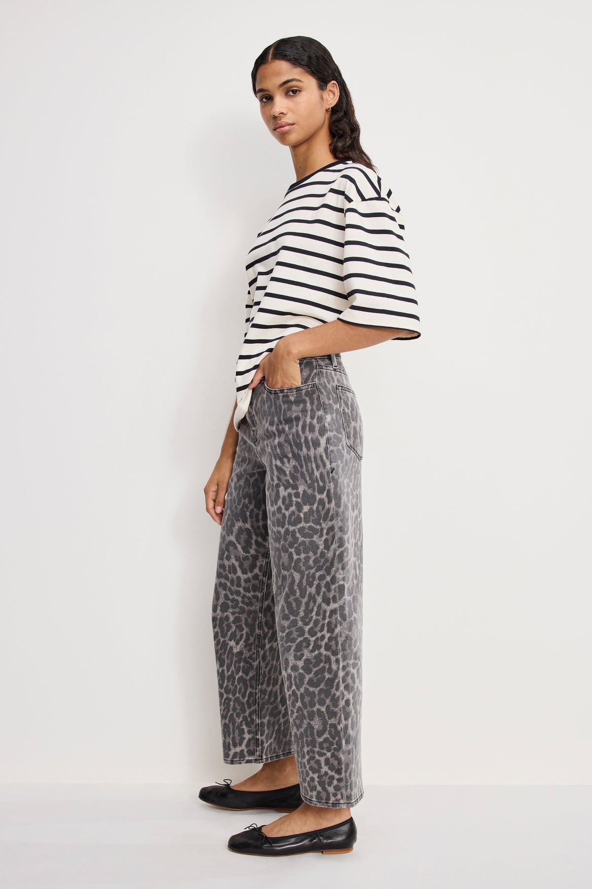GOOD BARREL JEANS | GREY LUCKY LEOPARD-2 | GOOD AMERICAN | MODEL_A