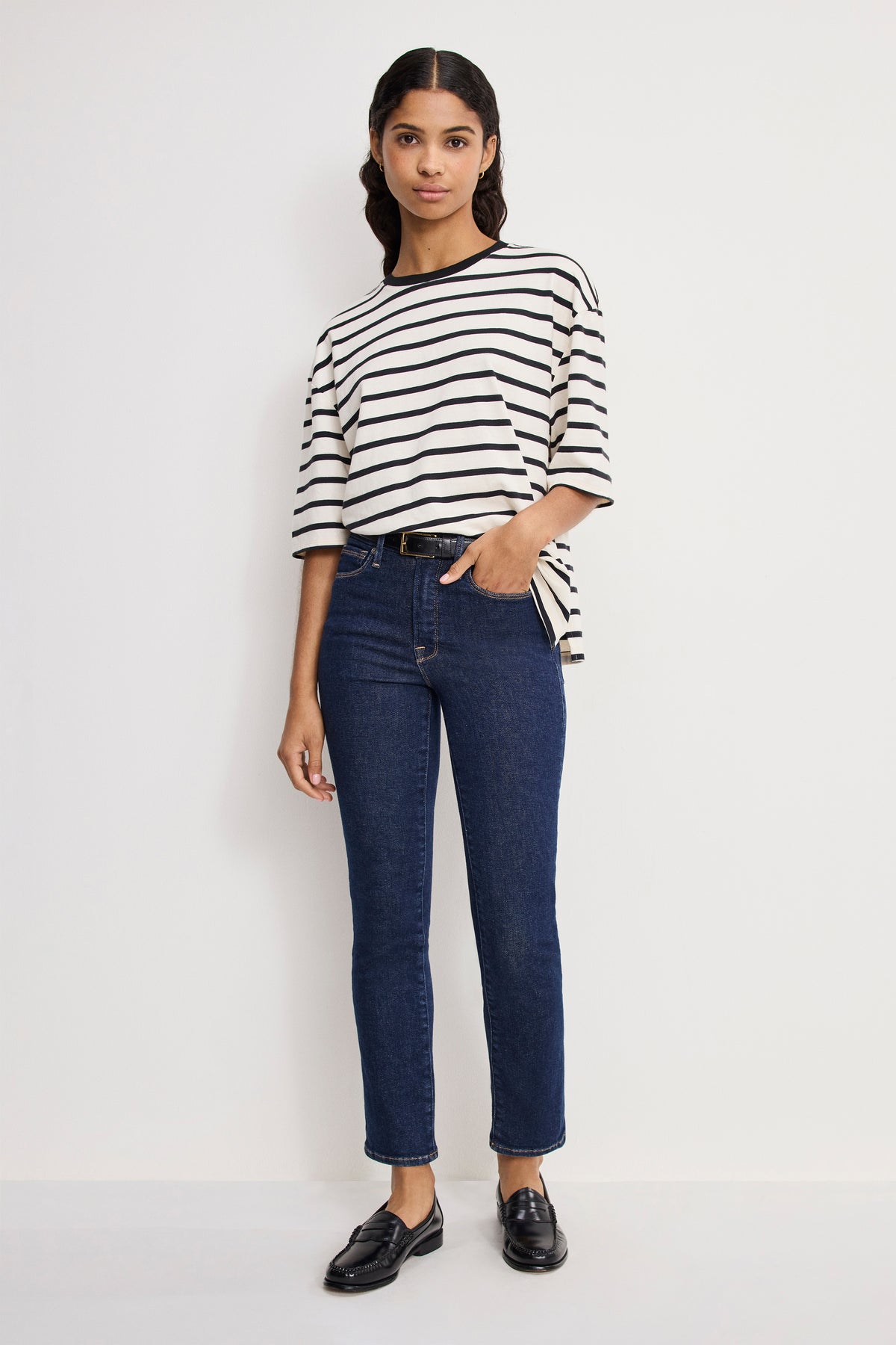 GOOD LEGS STRAIGHT JEANS | INDIGO983-1 | GOOD AMERICAN | MODEL_A