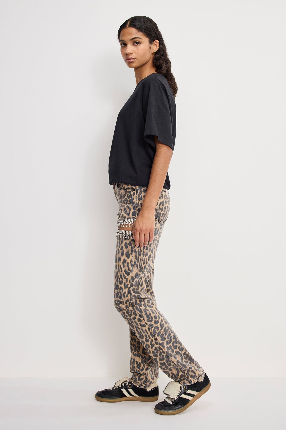 LEOPARD GOOD ICON STRAIGHT DIAMOND JEANS | LUCKY LEOPARD001