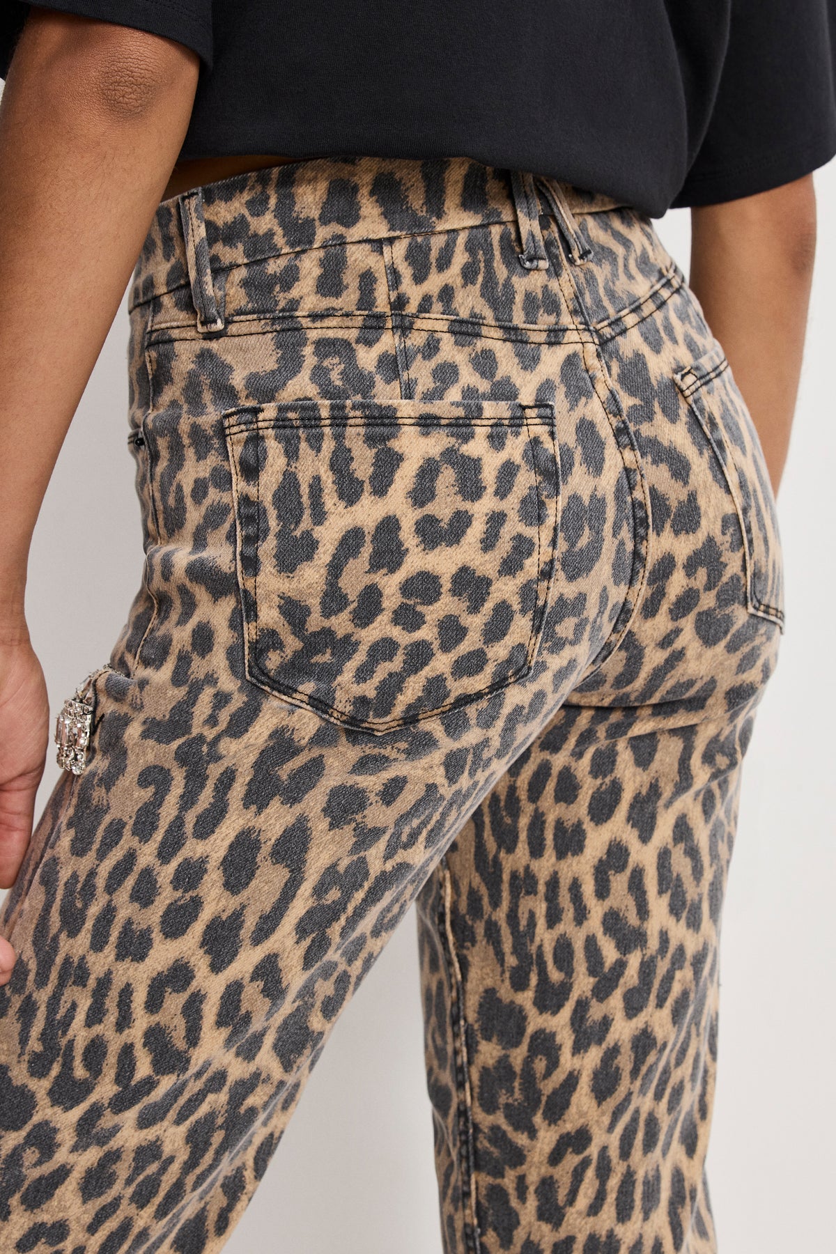 LEOPARD GOOD ICON STRAIGHT DIAMOND JEANS | LUCKY LEOPARD001