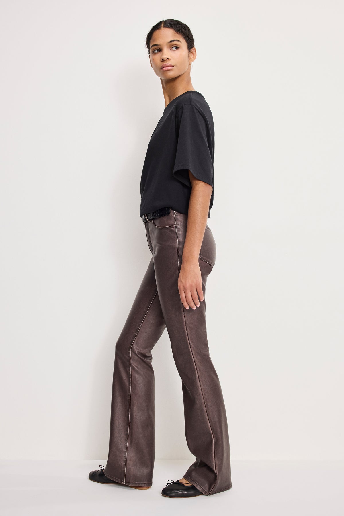 GOOD CLASSIC BOOTCUT FAUX LEATHER PANTS | VAMP001