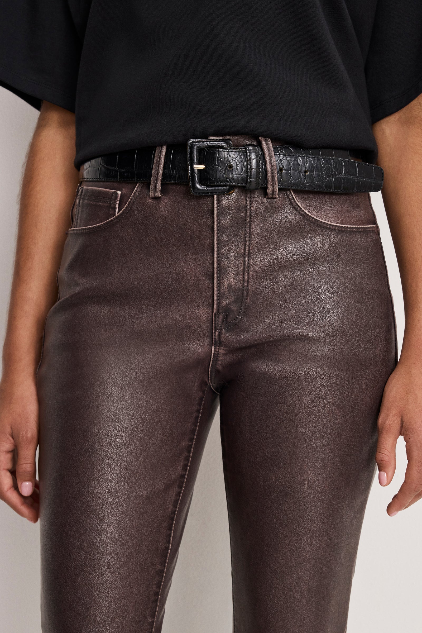 GOOD CLASSIC BOOTCUT FAUX LEATHER PANTS | VAMP001