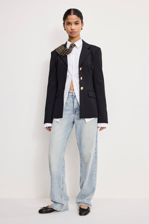 SOFT STRETCH PONTE CLASSIC BLAZER | BLACK001