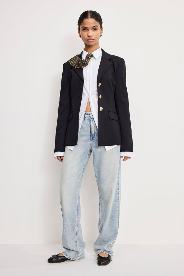 SOFT STRETCH PONTE CLASSIC BLAZER | BLACK001