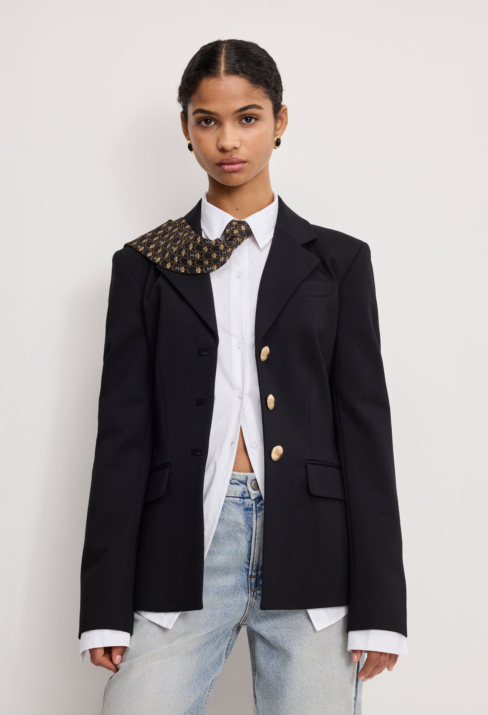 SOFT STRETCH PONTE CLASSIC BLAZER | BLACK001