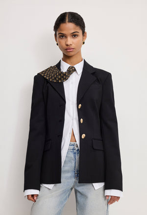 SOFT STRETCH PONTE CLASSIC BLAZER | BLACK001