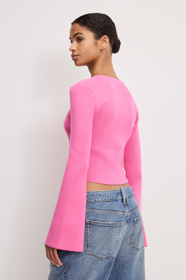 BELL SLEEVE KNIT CARDIGAN | BOUQUET001