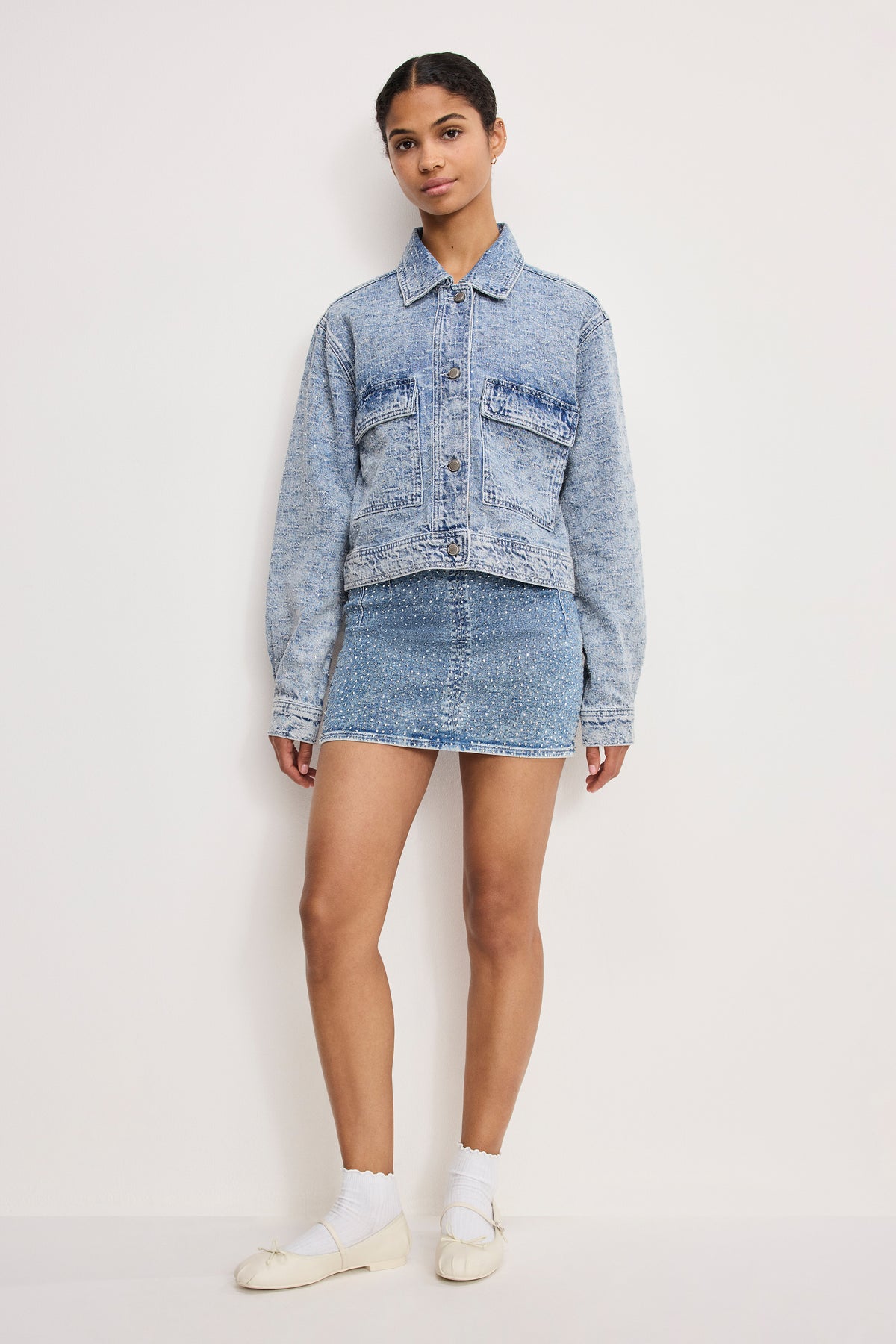 CRYSTAL DENIM JACKET | INDIGO1070