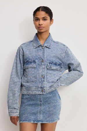CRYSTAL DENIM JACKET | INDIGO1070