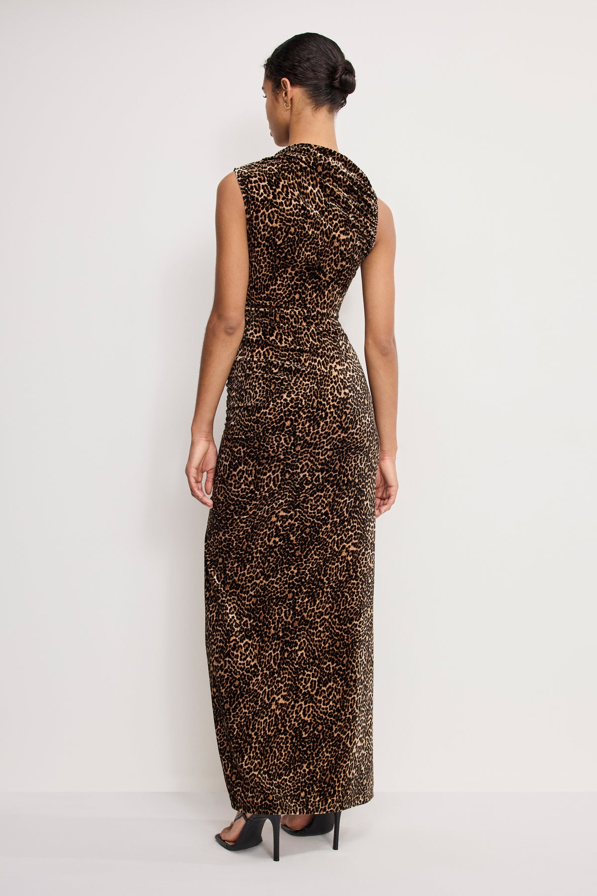VELVET HIGH NECK MAXI DRESS | MINI LUCKY LEOPARD