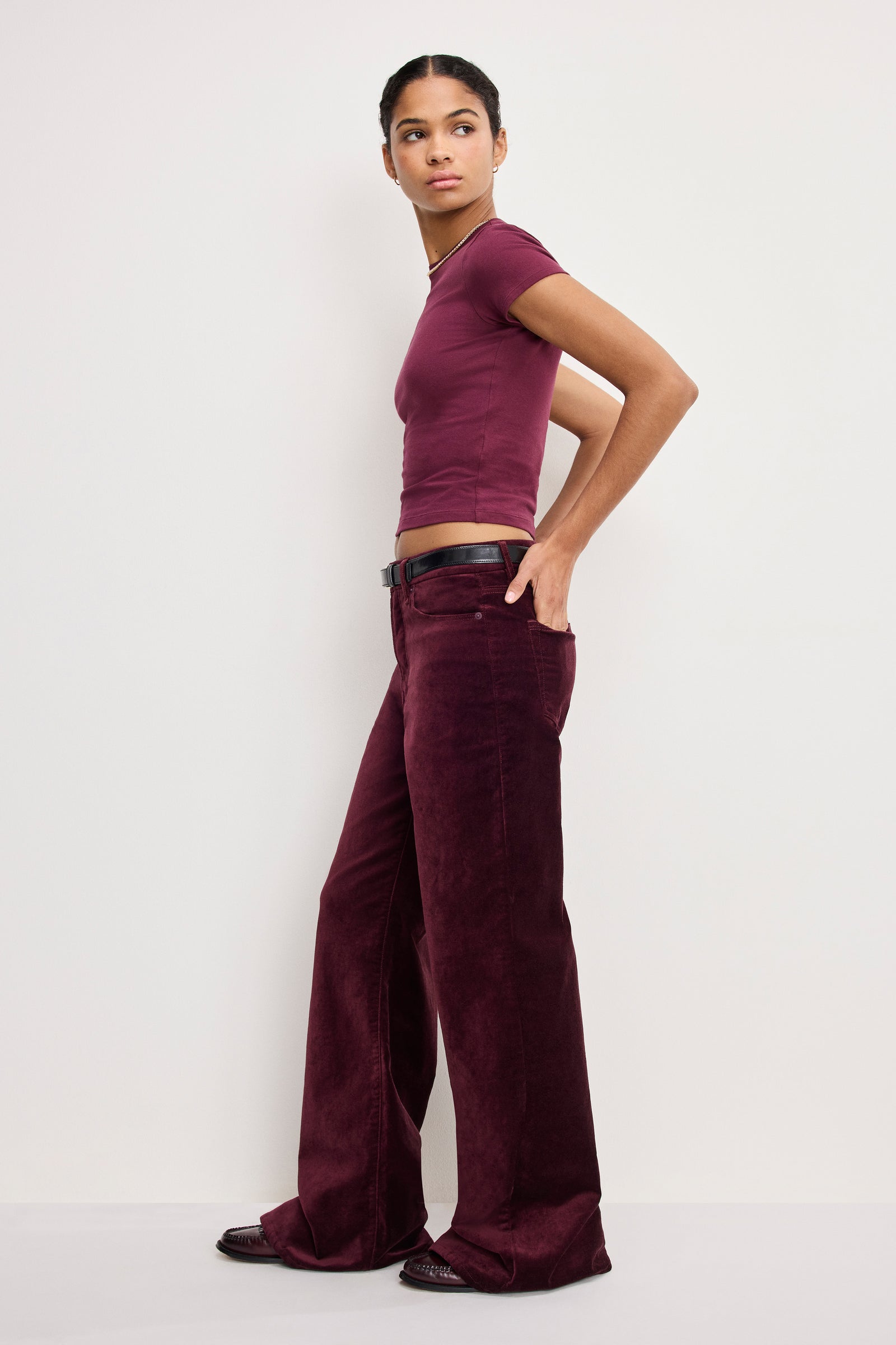 VELVET GOOD WAIST PALAZZO  PANTS | FIG007