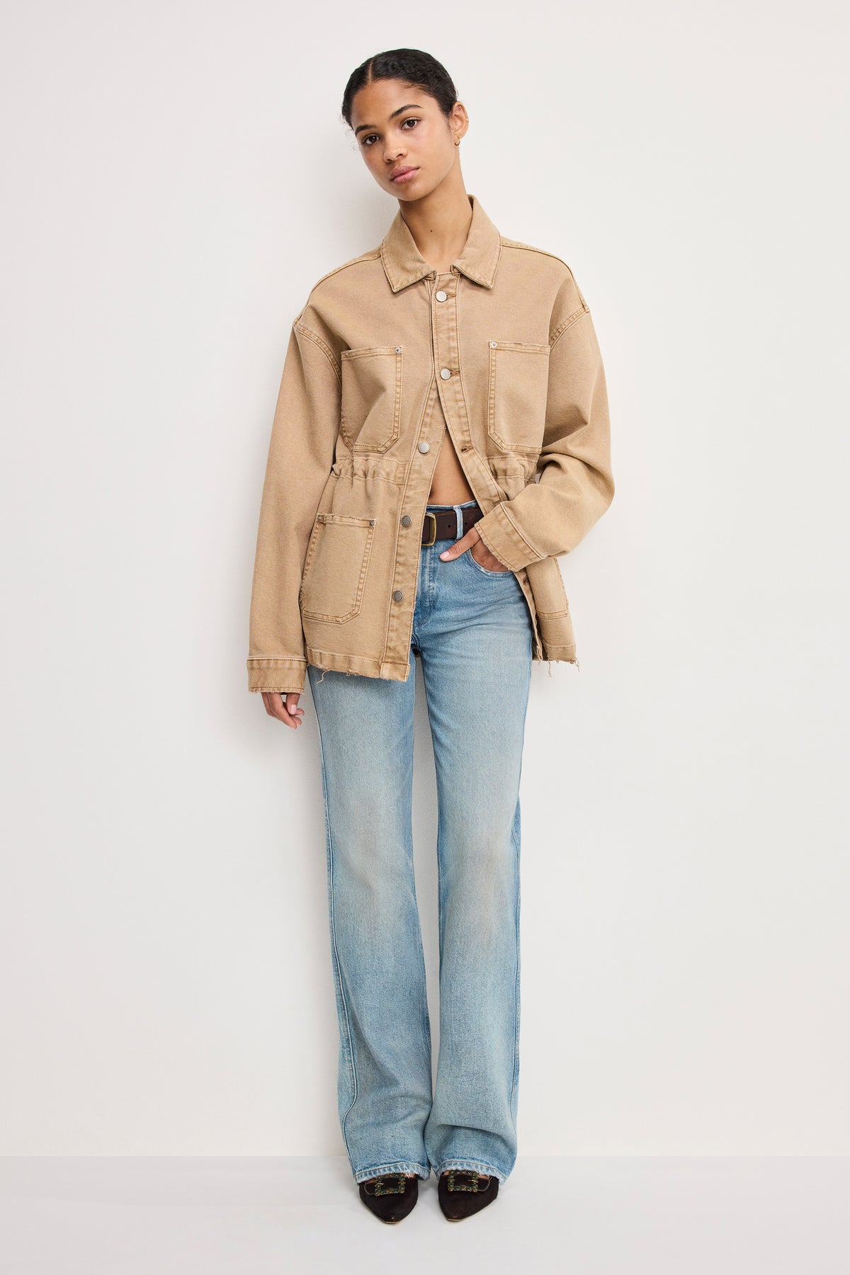 GOOD COWBOY BOOTCUT JEANS | INDIGO998-1 | GOOD AMERICAN | MODEL_A