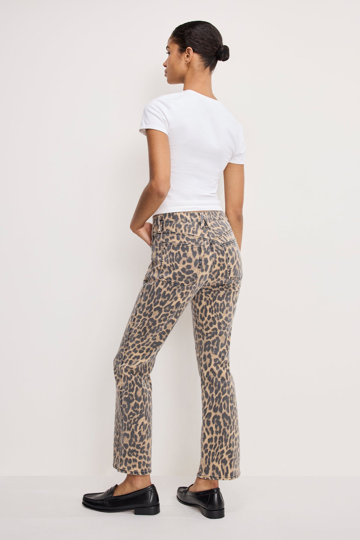 GOOD KICK FLARE LEOPARD JEANS | LUCKY LEOPARD001-3 | GOOD AMERICAN | MODEL_A
