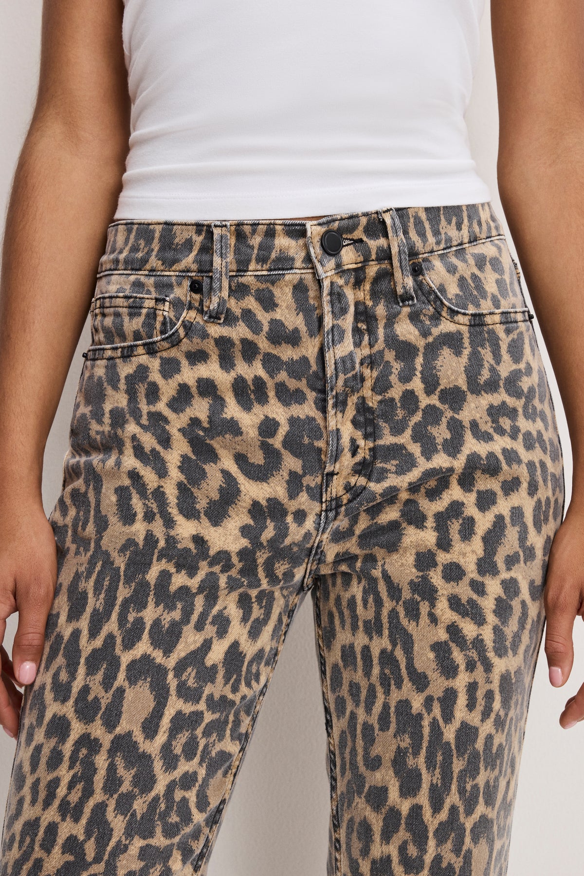 GOOD KICK FLARE LEOPARD JEANS | LUCKY LEOPARD001-4 | GOOD AMERICAN | MODEL_A