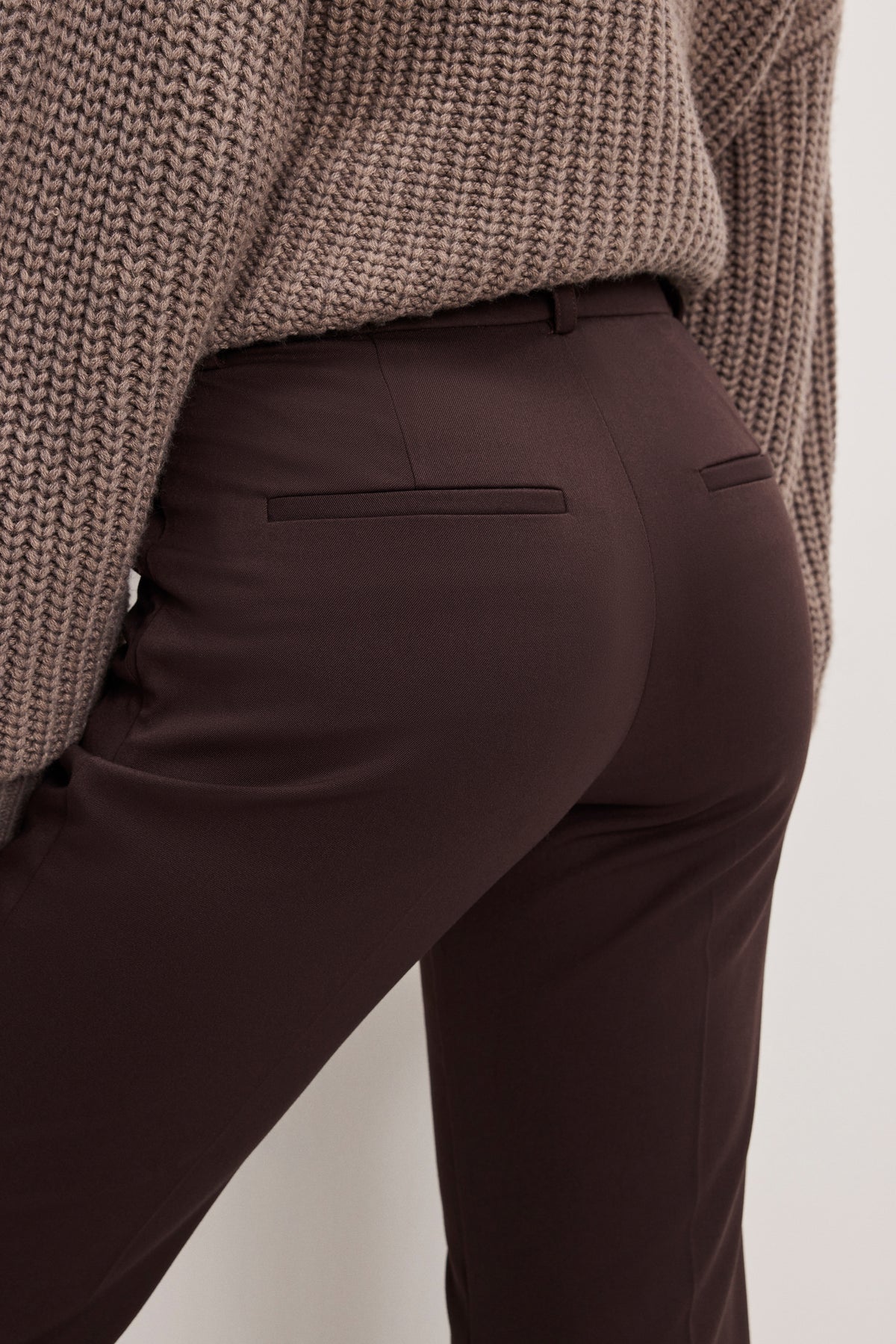 ESSENTIAL SUITING FLARE TROUSERS | DARK CHOCOLATE