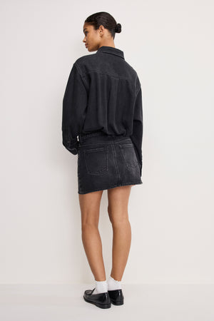 DENIM SHIRT DRESS | BLACK389