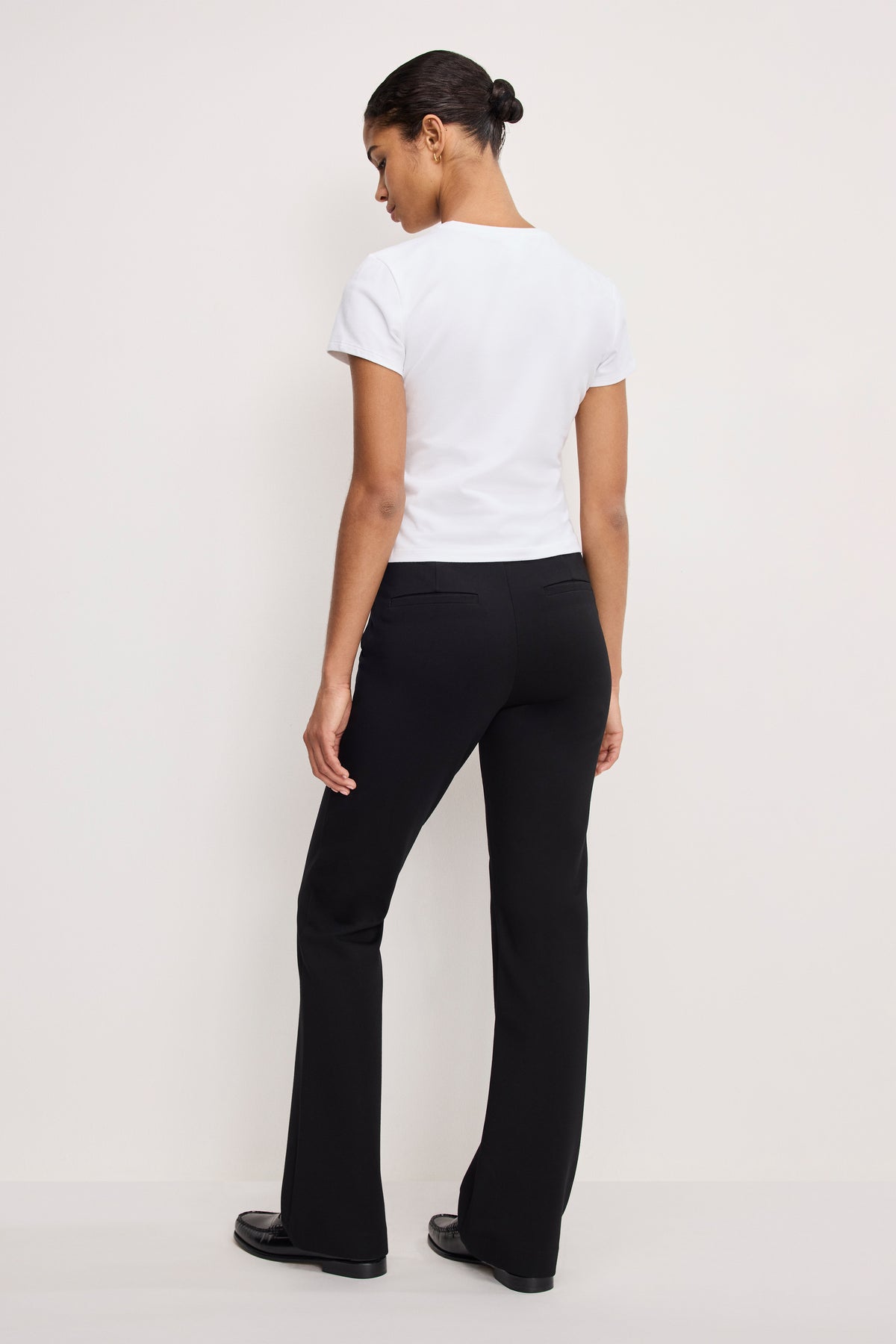 SOFT STRETCH PONTE STRAIGHT TROUSERS | BLACK001-3 | GOOD AMERICAN | MODEL_A