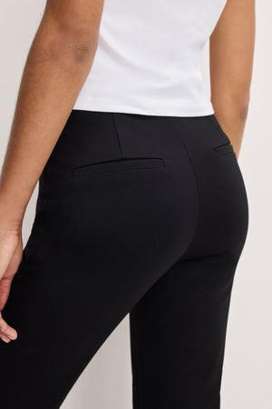 SOFT STRETCH PONTE STRAIGHT TROUSERS | BLACK001