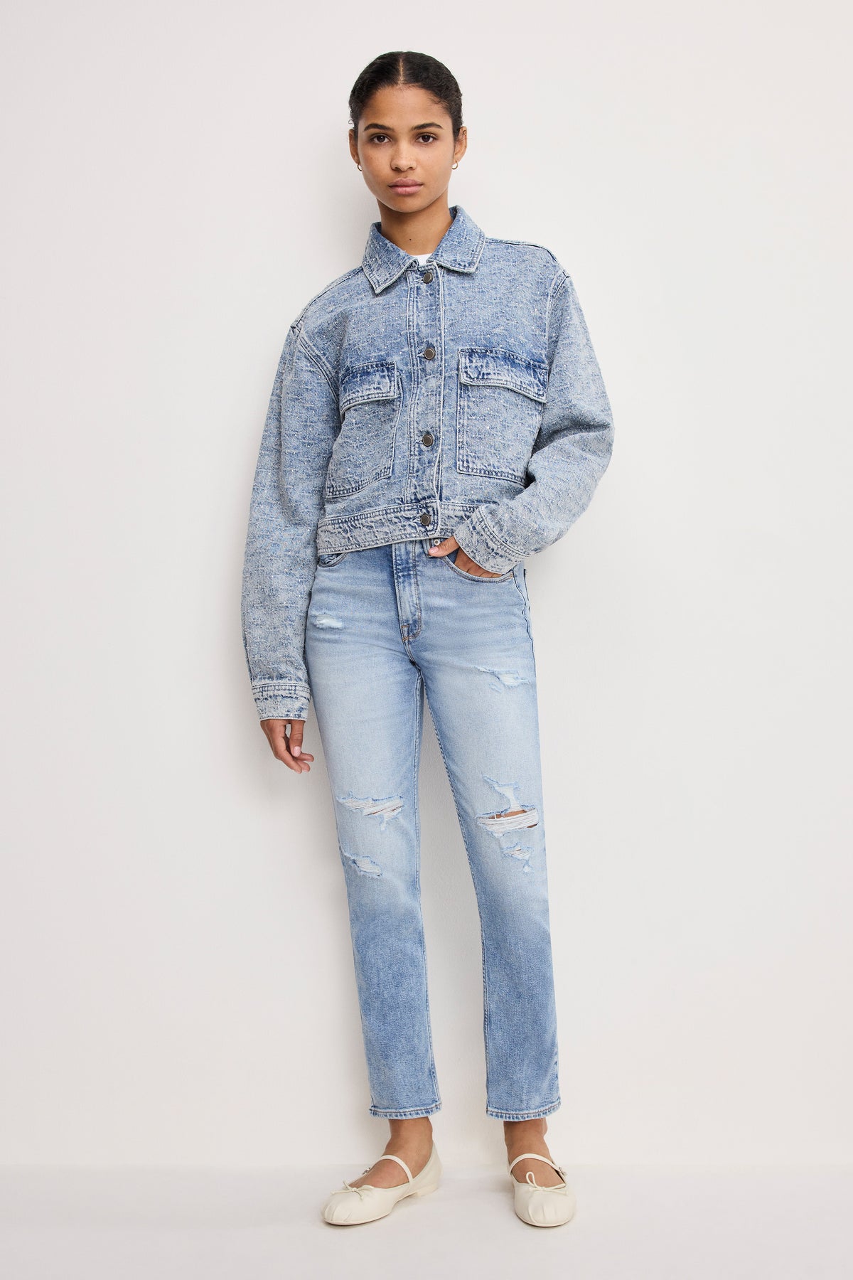 GOOD ICON STRAIGHT ANKLE JEANS | INDIGO1078