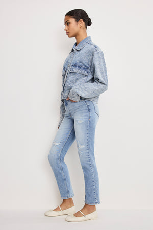 GOOD ICON STRAIGHT ANKLE JEANS | INDIGO1078