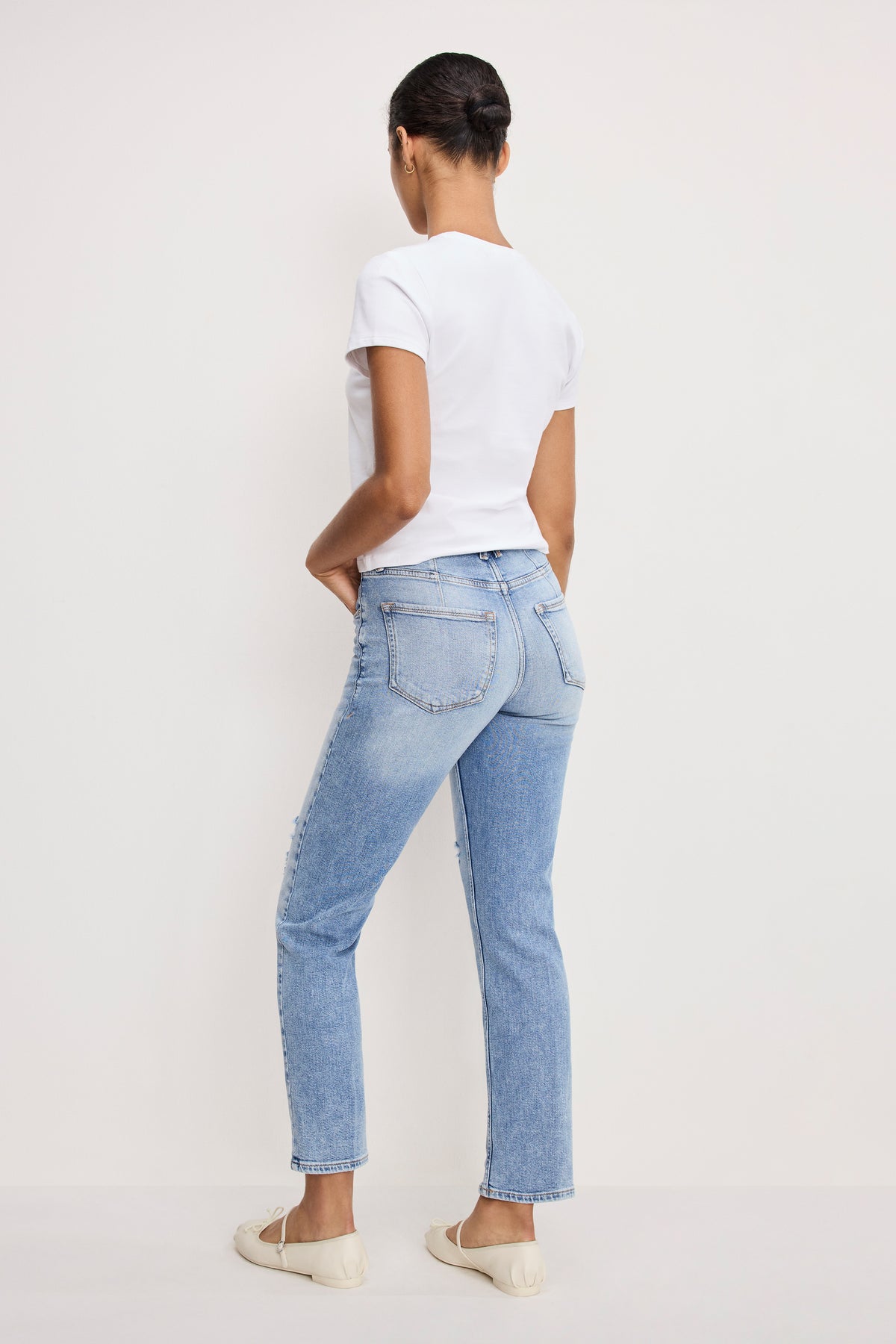 GOOD ICON STRAIGHT ANKLE JEANS | INDIGO1078