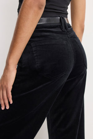 VELVET GOOD WAIST PALAZZO  PANTS | BLACK001