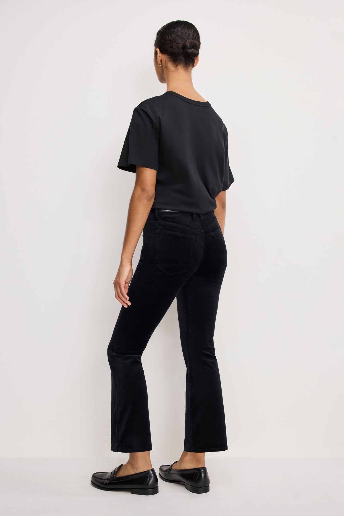 VELVET GOOD HIGH RISE KICK FLARE PANTS | BLACK001