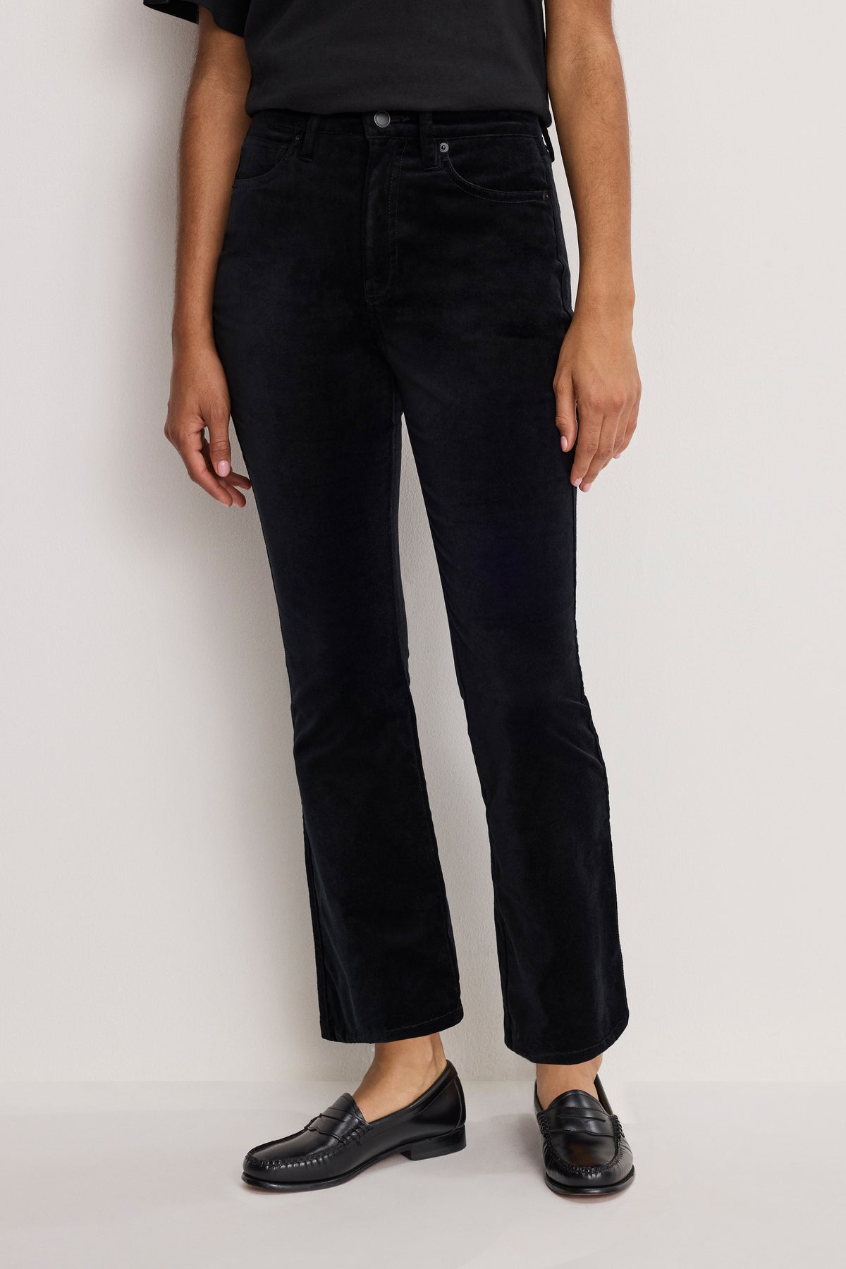 VELVET GOOD HIGH RISE KICK FLARE PANTS | BLACK001