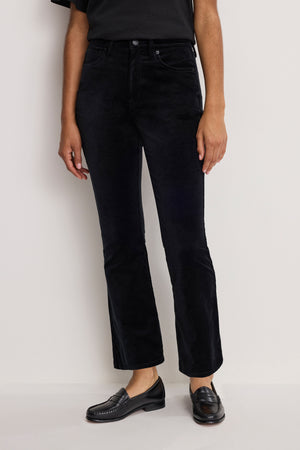 VELVET GOOD HIGH RISE KICK FLARE PANTS | BLACK001